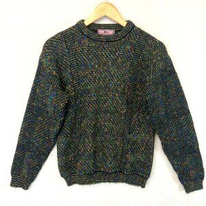 Vintage Concrete Mix‎ Flecked Sweater Womens Medium 12-14 Pullover Rainbow Crew